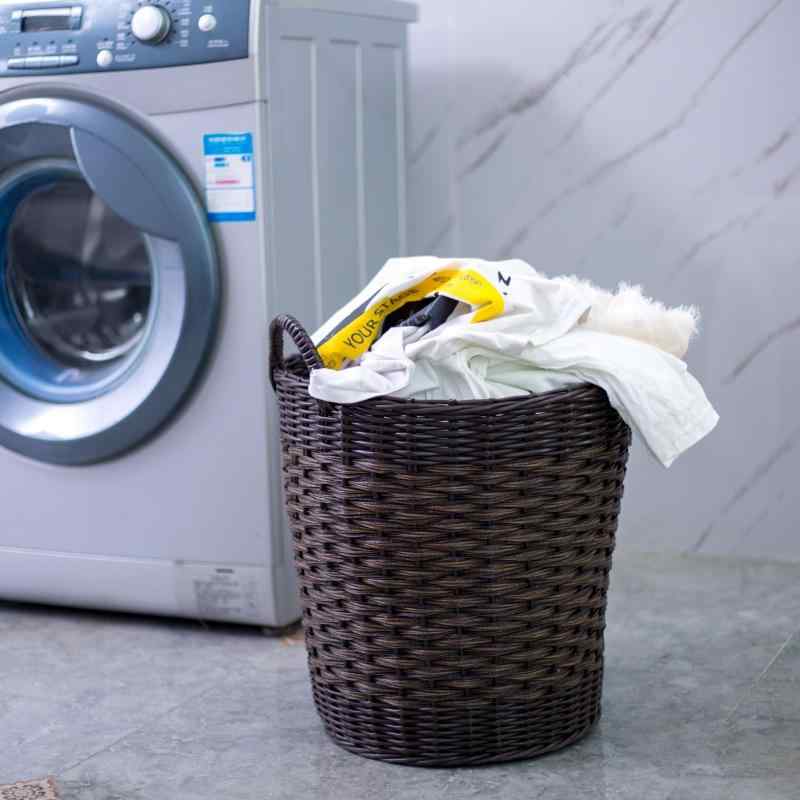 ランドリーバスケット PE製 衣服収納 洗濯かご 脱衣かご おもちゃ収納 大容量 46cm×34cm×45cm ランドリ..