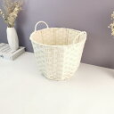 収納ケース バスケット 卓上収納 小物入れ 編み込み 籐風 洗濯かご 白 リモコン 文具 化粧品 雑貨 収納(x100)