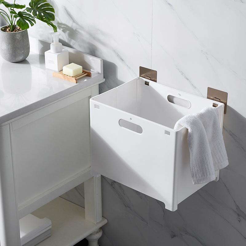 ランドリーバスケット 折りたたみ式 壁掛け式 ランドリー収納 洗濯かご 脱衣かご 多機能 雑貨収納 大容量(x2)