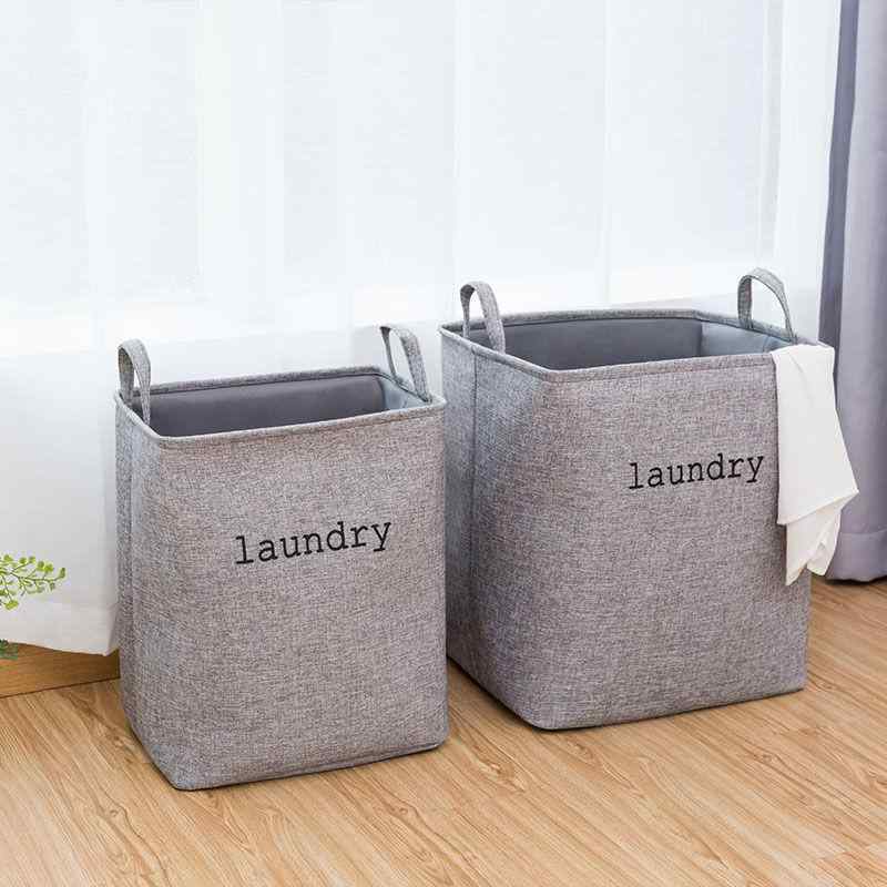 ランドリーバスケット 大容量 折りたたみ式 コットンリネン ランドリーボックス 衣類 おもちゃ 収納カゴ 整理整頓