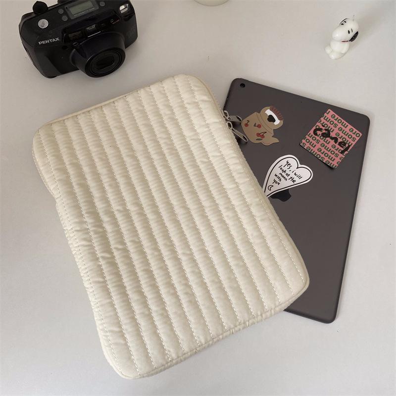 PCバッグ レディース メンズ ボーダー PP綿 衝撃吸収 ノートパソコンバッグ 無地 コットン 春夏 ブラッ..