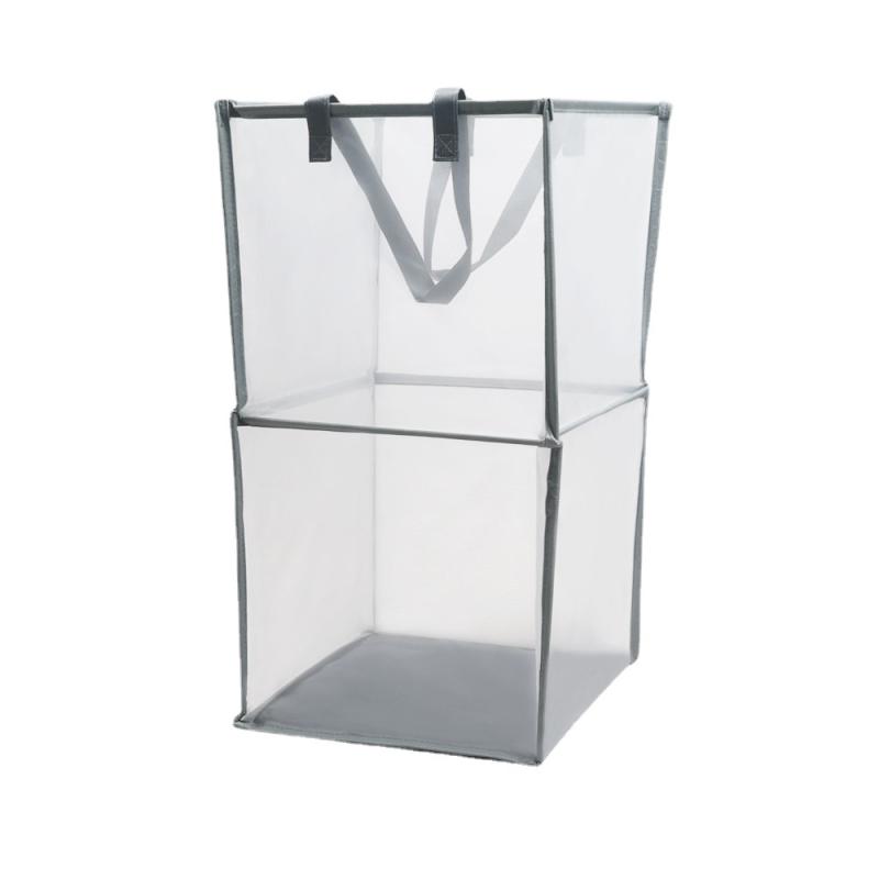 収納ボックス レディース メンズ ランドリーバスケット 折りたたみ 防塵 ネット メッシュ おもちゃ 衣類 収納 通気性 グレー(x35)