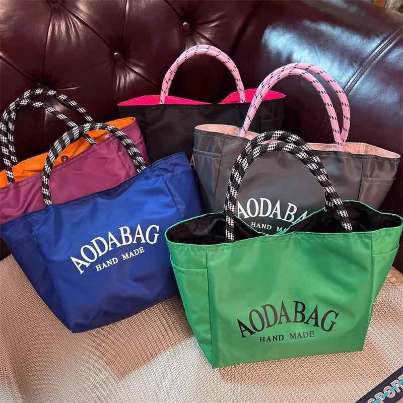 トートバッグ レディース 通勤 小さめ ランチバッグ ポリエステル 切り替え 無地 シンプル ミニトート 手提げ 鞄 カバン(x50)