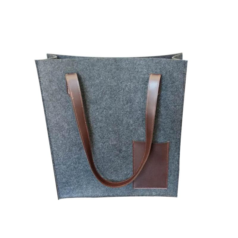 バッグ レディース メンズ トートバッグ 無地 シンプル 手提げ 鞄 カバン 毛毡 フェルト ダークグレー ライトグレー(x50)