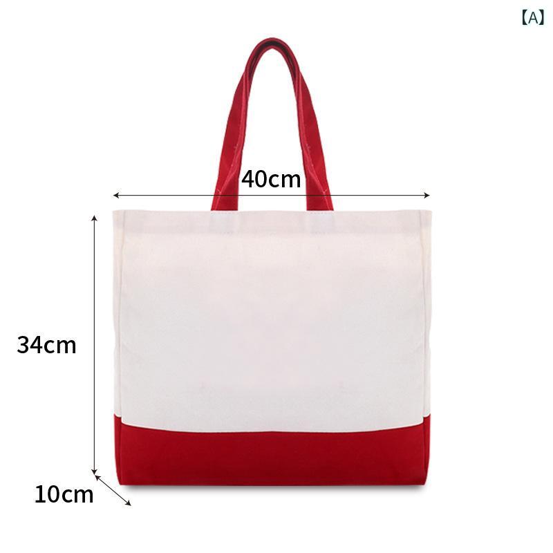 トートバッグ レディース メンズ 大容量 折りたたみ 帆布 鞄 ショッピングバッグ エコバッグ コットン キャンバス プリント ロゴ入れ可能 赤 青 黄色 多色...