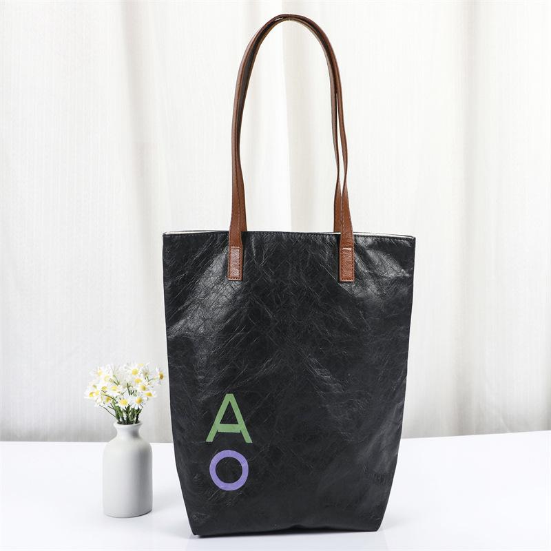 トートバッグ レディース メンズ ロゴプリント可能 撥水 洗える リサイクル 丈夫 おしゃれ エコバッグ ペーパーバッグ クラフトバッグ ショッピングバッグ(x...