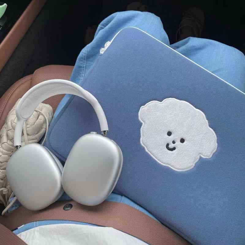 PCケース レディース かわいい 衝撃吸収 ポリエステル 13インチ 14インチ 15インチ ブルー 小熊