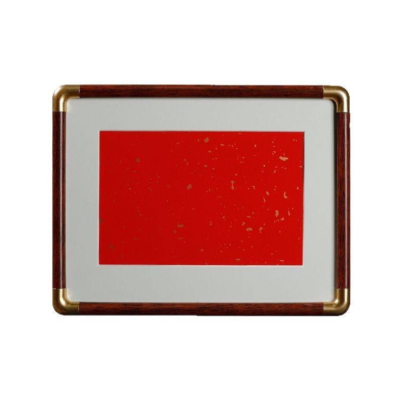 フォトフレーム プラスチック製 模造銅 薄型 ラウンド 相框 十字繡 額縁 スプリンクルドゴールド 赤紙 ..