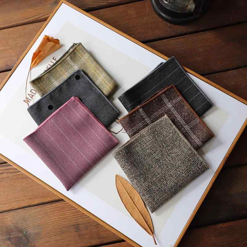 ポケットチーフ 男性用 厚手 暖色系 ポリエステル レトロスタイル ハンカチーフ スーツ ジャケット パ..