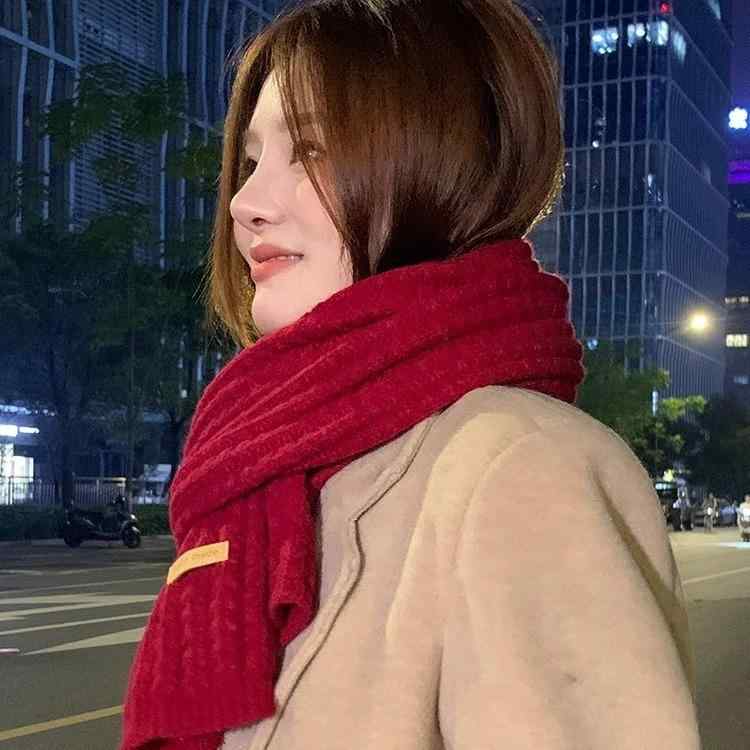 マフラー レディース メンズ 大判 ストール ニット 秋冬 焦げ茶色 ベージュ ワインレッド 黒 アクリル ..