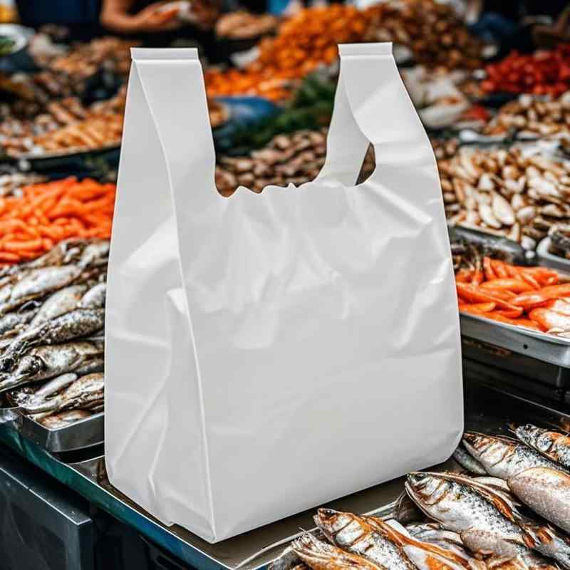 水産用袋 特厚 業務用 魚 エビ カニ 海鮮 持ち帰り テイクアウト 包装用 ポリ袋 パッケージ 黒 赤