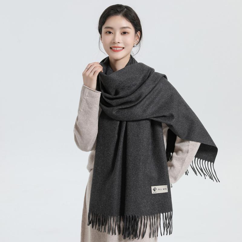マフラー レディース メンズ 秋冬 羊毛 ウール 無地 ストール ショール 白 ホワイト アイボリー グレー..