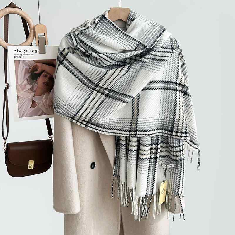 マフラー レディース メンズ ストール 秋冬 暖かい チェック柄 ショール 膝掛け 防寒 おしゃれ かわい..