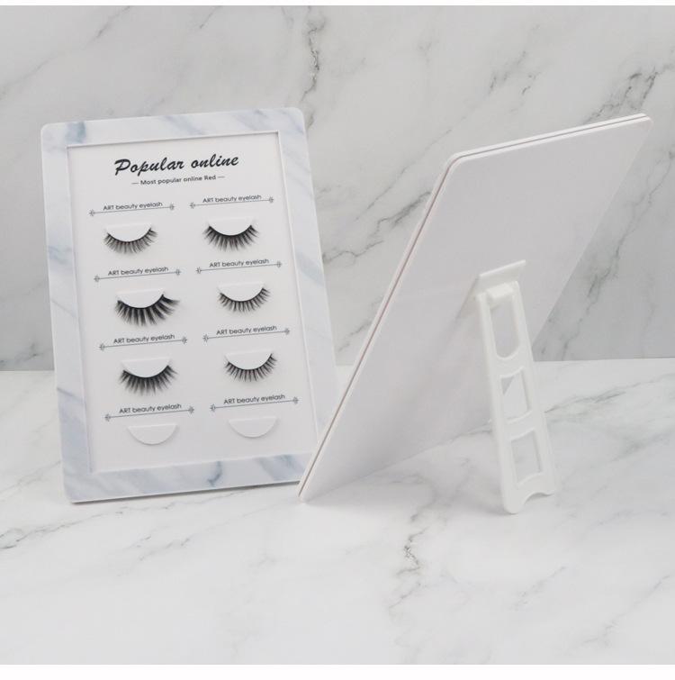 つけまつげ サンプル展示台 アクリル製 まつげエクステ 見本 大理石風 サロン ディスプレイ