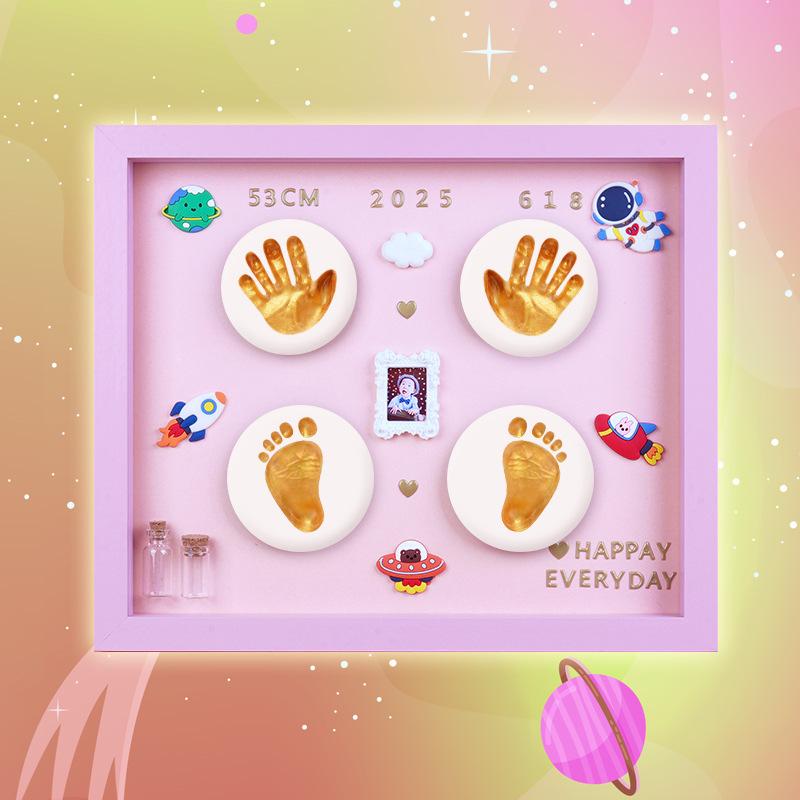 ベビー 手形 足形 フォトフレーム 記念品 新生児 子供 DIY 木製 スタンド 壁掛け 出産祝い ギフト
