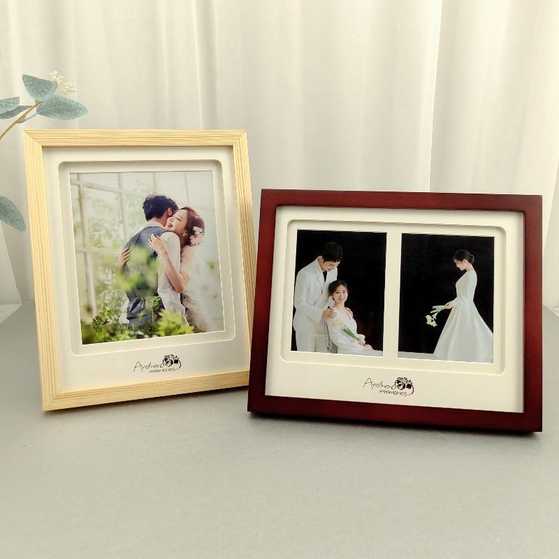 フォトフレーム レディース メンズ 韓国松木 原木 無垢材 木製 写真立て 複数枚 ウェディング 恋人 友..