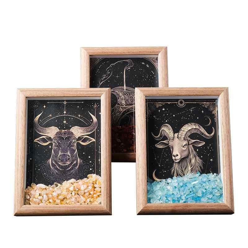 置物 十二星座 水晶 ジオラマ 水晶 さざれ石 星座 占い 開運グッズ 癒し ヒーリングストーン 誕生石 インテリア 雑貨 幾何学模様