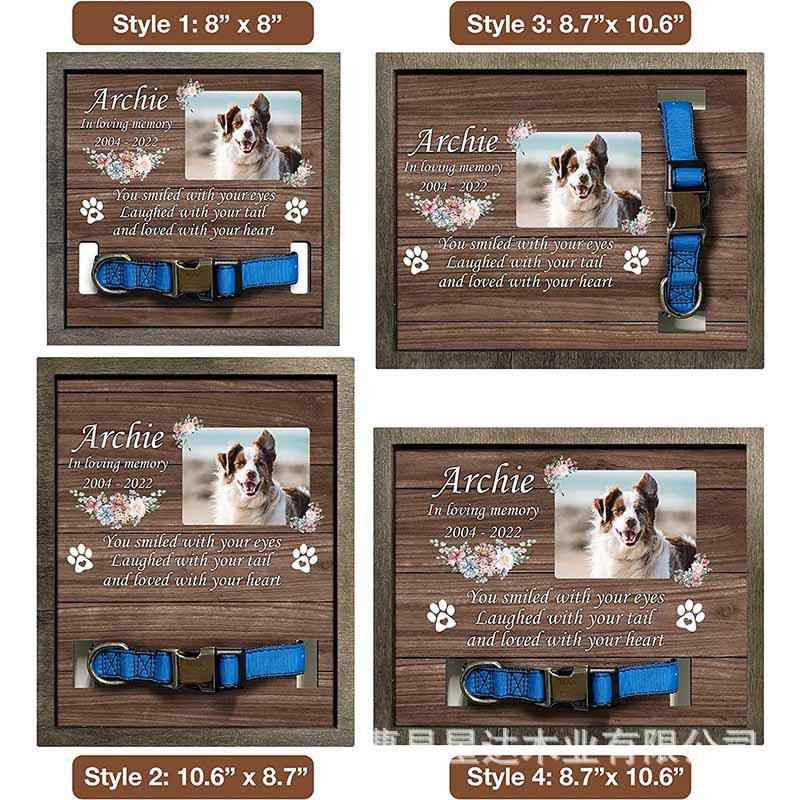 フォトフレーム 犬 猫 ペット用 木製 記念 思い出 写真立て 長方形 モダン シンプル リビング 寝室(x100)