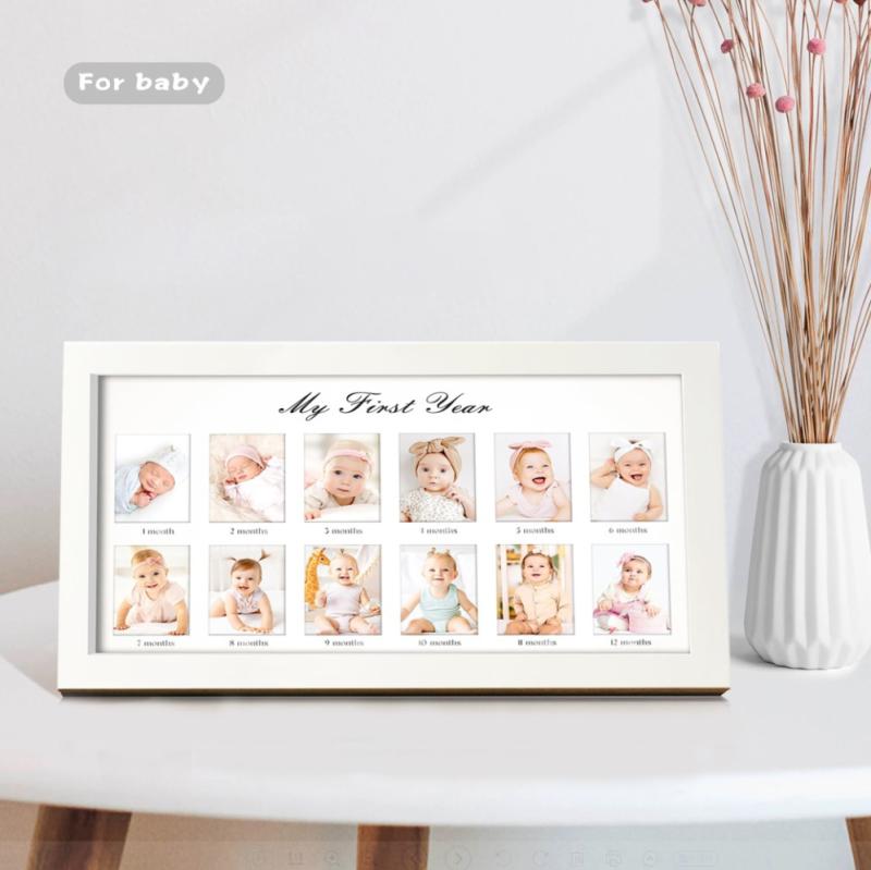 フォトフレーム 子供 赤ちゃん 1歳 誕生日 記念 写真立て 複数枚 シンプル インテリア 長方形