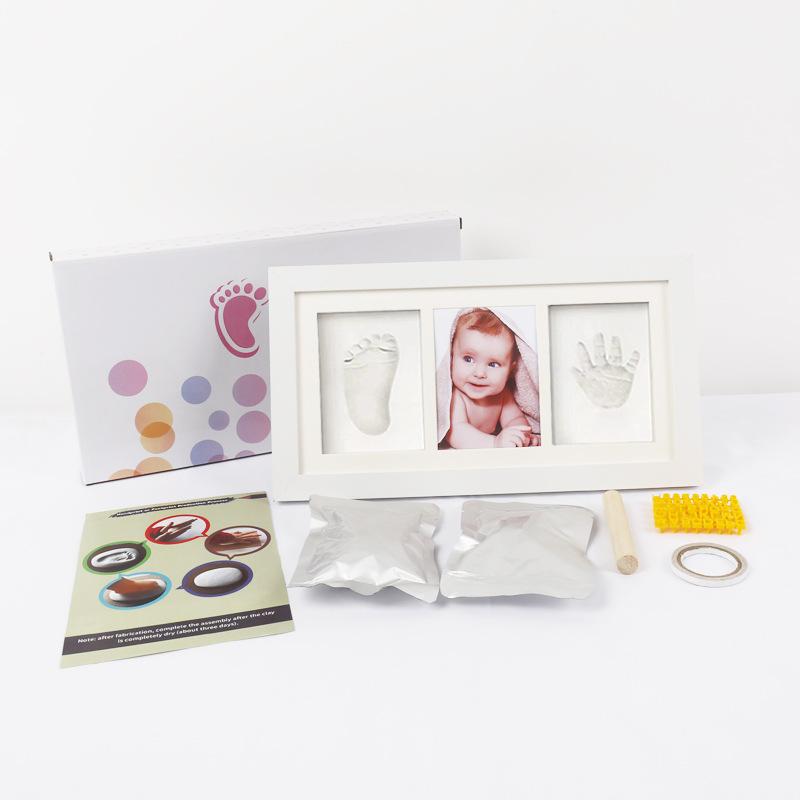 ベビー 手形 足形 フォトフレーム 記念品 出産祝い 内祝い 命名 ギフト 成長記録 置き型 MDF シンプル かわいい