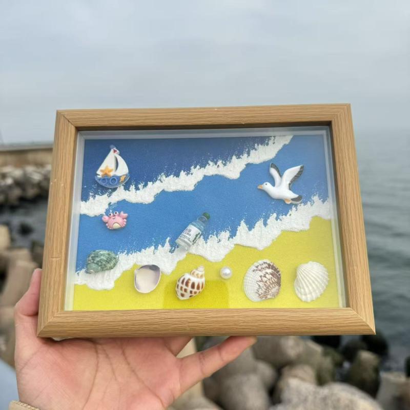 フォトフレーム レディース 海の生き物 貝殻 デコレーション 手作り DIY 写真立て マリン ビーチ 飾り..