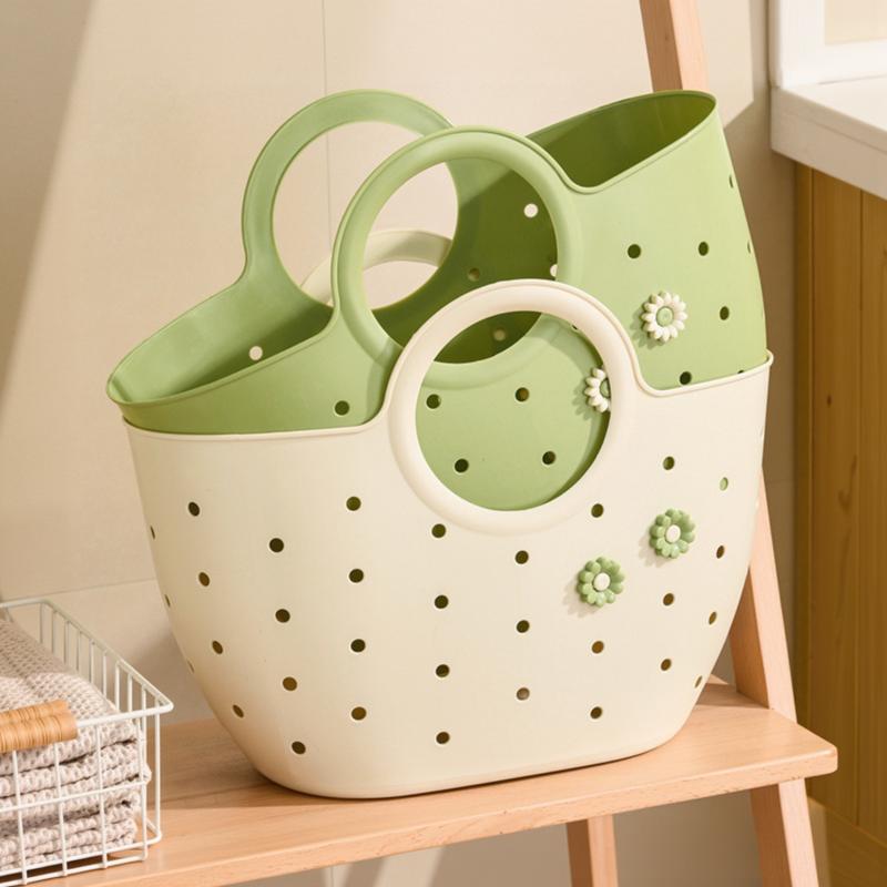 ランドリーバスケット 北欧風 レディース 学生 寮 多機能 バスケット 洗面用品 収納 米色 グリーン