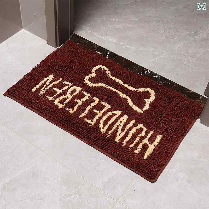 ペットマット 犬 猫 チェアパッド 玄関マット キッチンマット ポリエステル製 ストライプ柄 滑り止め付..