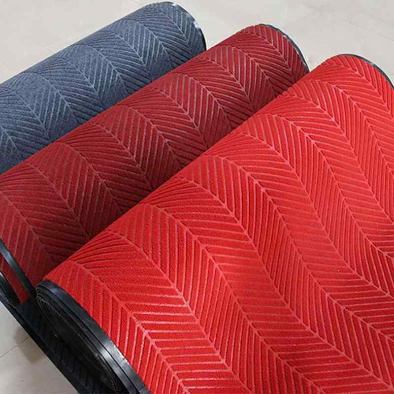 玄関マット 業務用タイヤ柄 ウェルカムマット 滑り止め付き イージーケア 防水 グレー 赤 ワインレッド