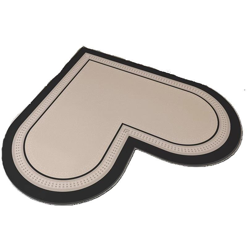 キッチンマット 珪藻土 ハート型 滑り止め 防汚 吸水 速乾 家庭用 フロアマット カーペット 70×70cm 80×80cm 90×90cm 100×100cm 120×120CM 140×140CM