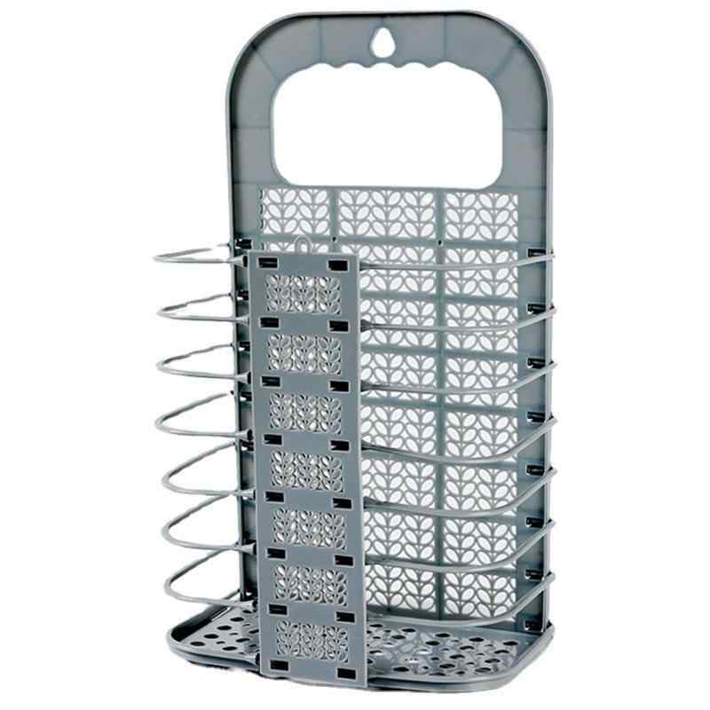 ランドリーバスケット 折りたたみ 壁掛け式 大小サイズ 穴不要 ランドリー収納 洗濯かご プラスチック製 省スペース