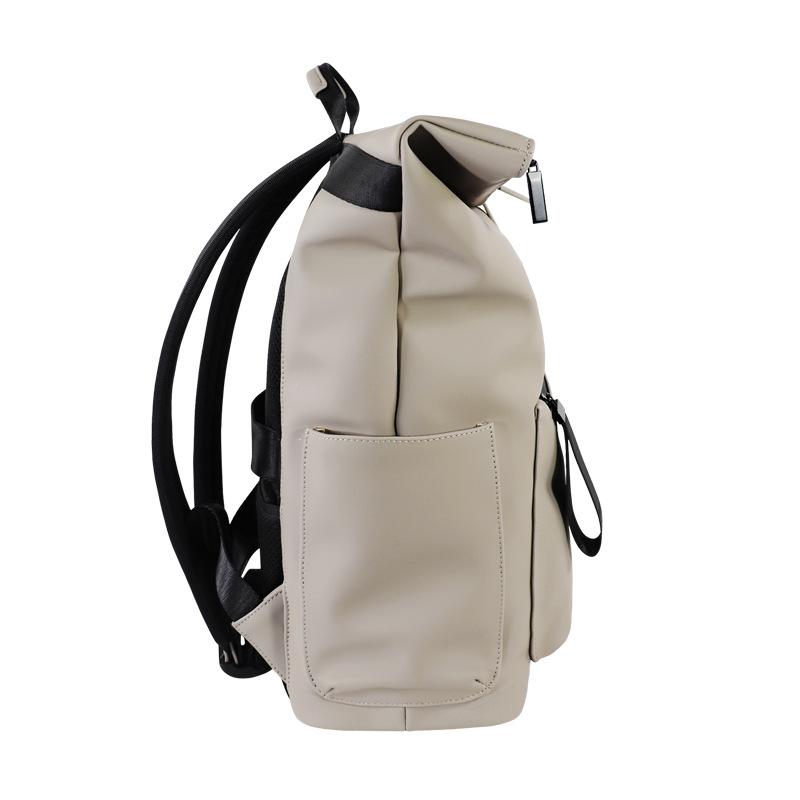 リュック メンズ ビジネス 通勤用 多機能 防水 大容量 PCバッグ レザー カーキ(x500)