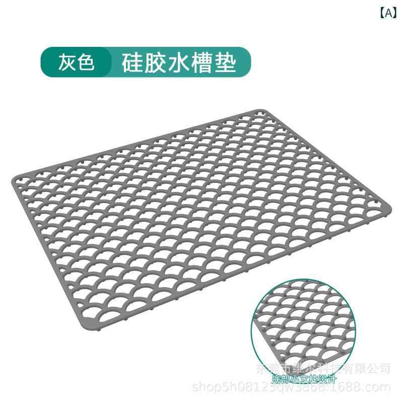 シンクマット シリコン製 キッチン 保護マット 多機能 グレー 黒 米白 断熱 傷防止 水切り 台所用品(x2)