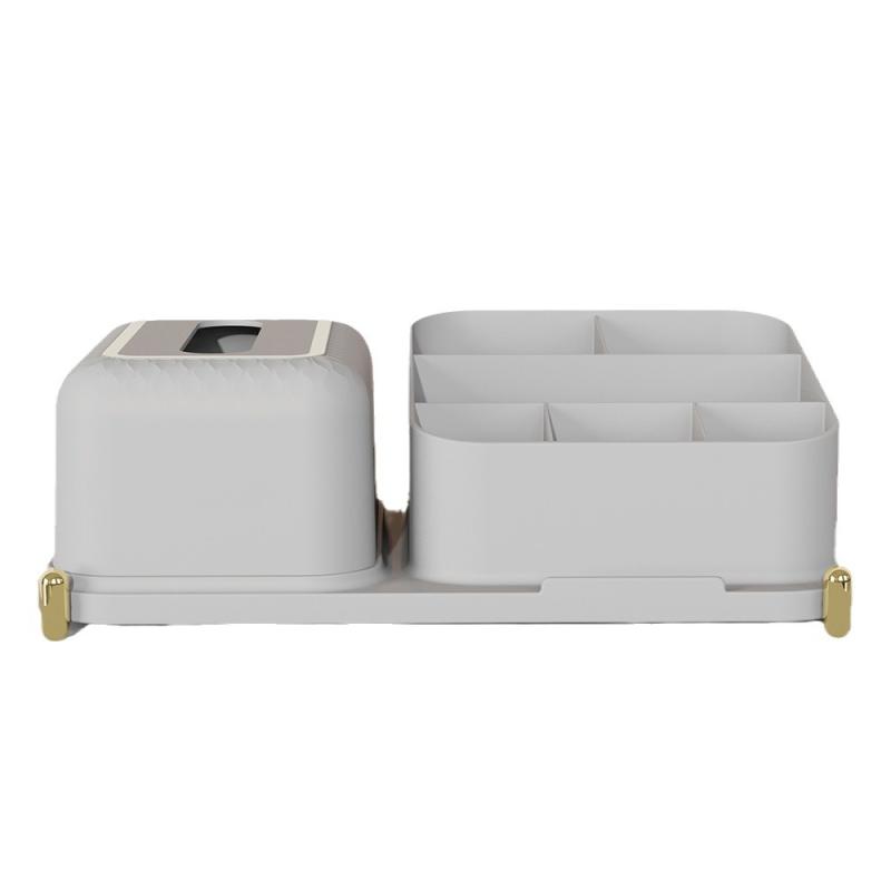 ティッシュボックス レディース メンズ 男女兼用 卓上収納ケース 多機能 プラスチック製 雑貨収納 整理ボックス グレー グリーン オレンジ ピンク系(x2)