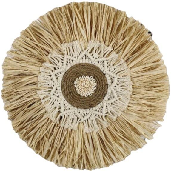 壁飾り レディース ラフィア草 ボヘミアン 北欧風 ウォールデコレーション リビング ベッドルーム(x3)