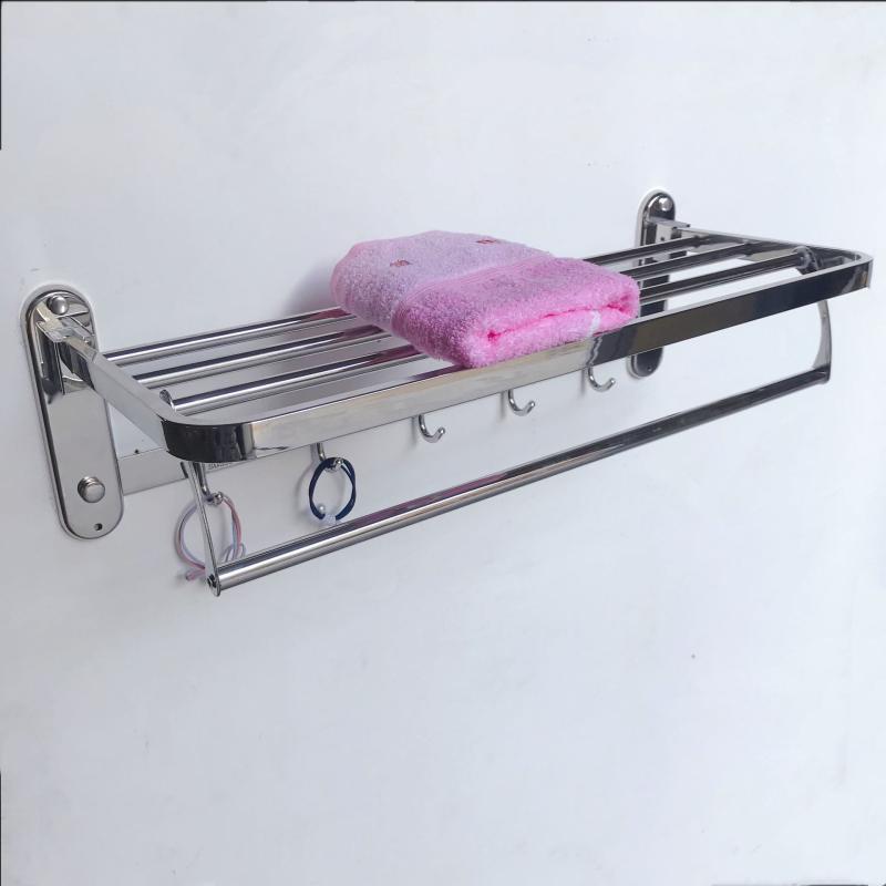 タオル掛け ステンレス製 折りたたみ式 可動式 浴室 壁掛け 収納棚 フック付き 南米 東南アジア 北米(x10)