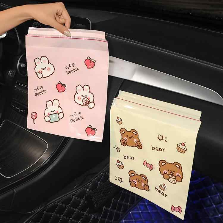 車載ゴミ袋 貼り付け式 車用ゴミ箱 車内折り畳みゴミ箱 使い捨て 車内収納 かわいい 防水