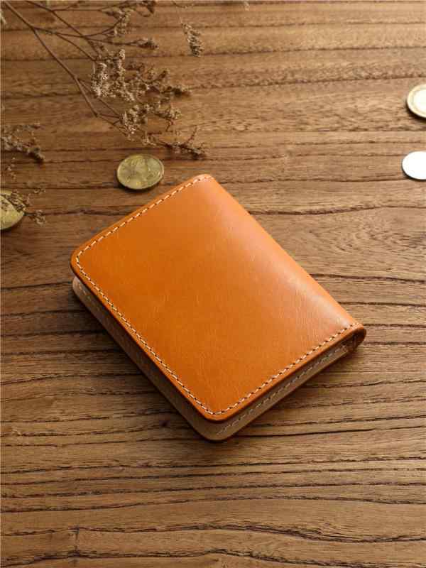カードケース 男性用 革 植鞣革 薄型 カード入れ ミニ財布 スキミング防止 軽量 大容量 黄棕色 赤棕色 ..