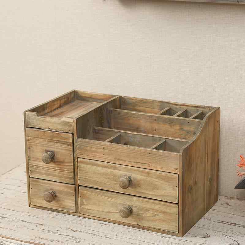 収納ケース 木製 卓上 ティッシュボックス ペーパータオルホルダー 小物入れ 整理 大容量 ブラウン ウッド(x2)