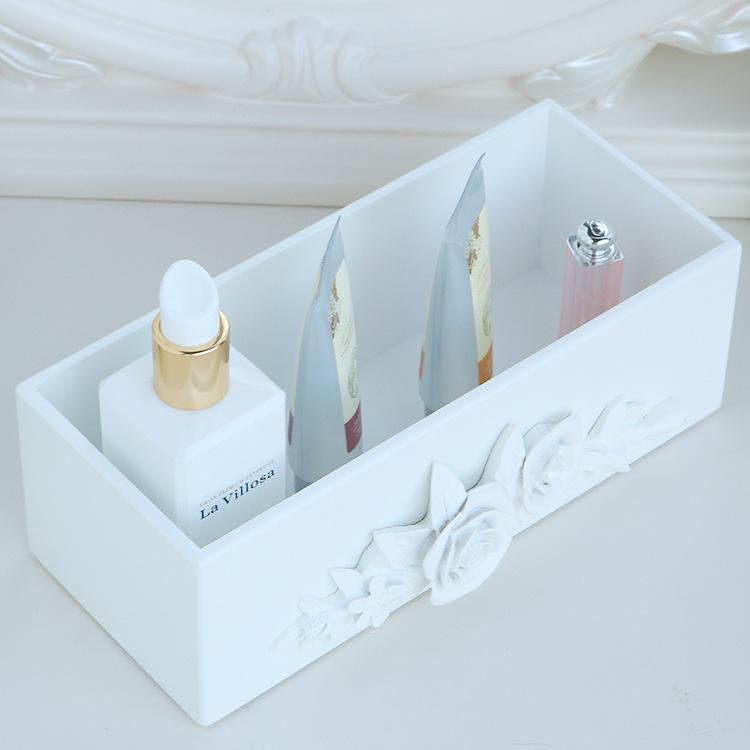 化粧品収納ボックス レディース 寝室 寮 デスク上 木製 小物入れ スキンケア用品収納ケース 無地 韓国 白 赤 青 28 12 95cm