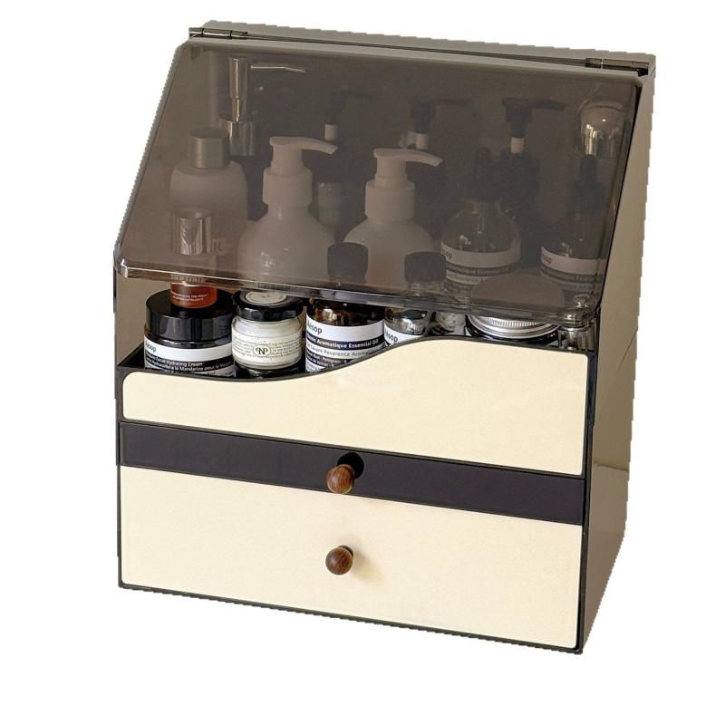 コスメ収納ボックス レディース 卓上 アクリル製 引き出し式 透明 分格 大容量 ジュエリーボックス ド..