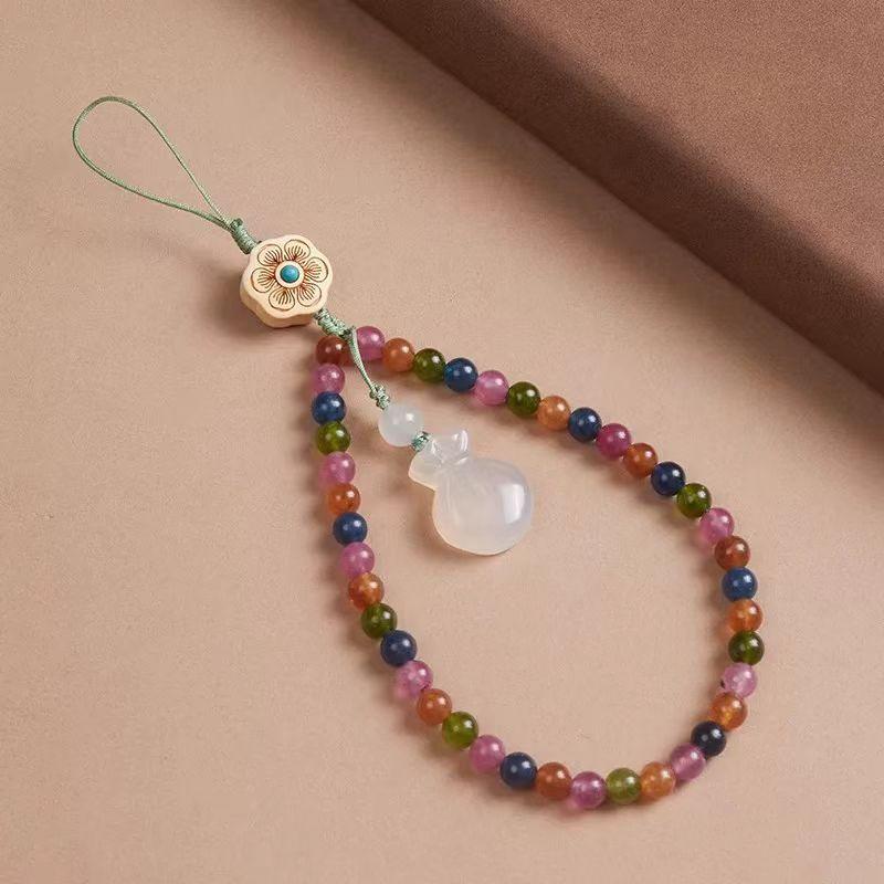 スマホストラップ レディース 高見え 多巴胺 水晶 紛失防止 ストラップ おしゃれ 携帯ストラップ 夢幻溢彩 ビーズ 蝶 バタフライ シンプル 蓮 钱袋(2)