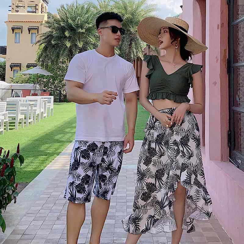 水着 レディース ビキニ 体型カバー メンズ サーフパンツ リゾート ビーチ 海水浴 プール ポリエステル(x2)