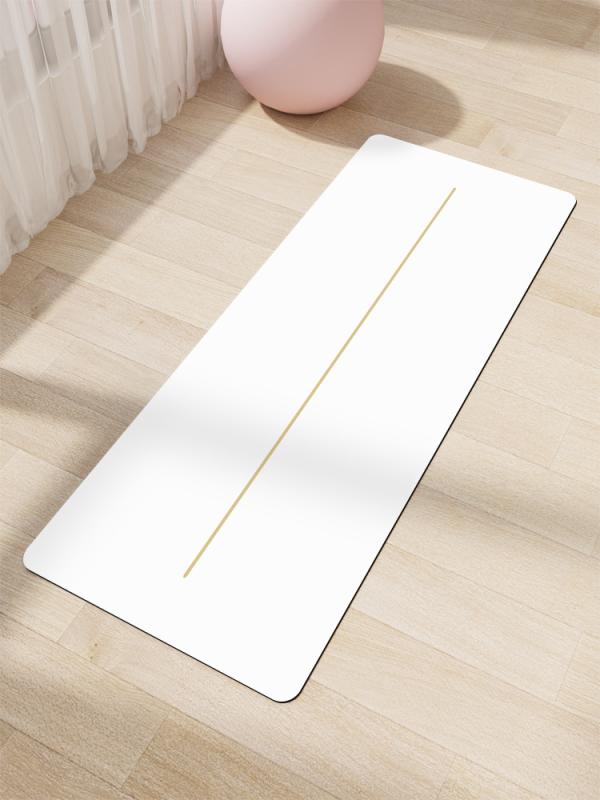 ヨガマット レディース 体位線 PU ゴム 厚さ5mm エクササイズ トレーニング スポーツ 運動 汗吸収性 ブ..