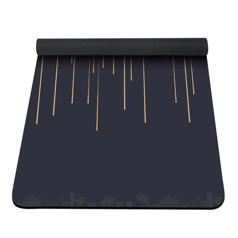 ヨガマット 布 巾 滑り止め 折り畳み式 健身 トレーニングマット スエード調 ゴム 軽量 185cm×68cm