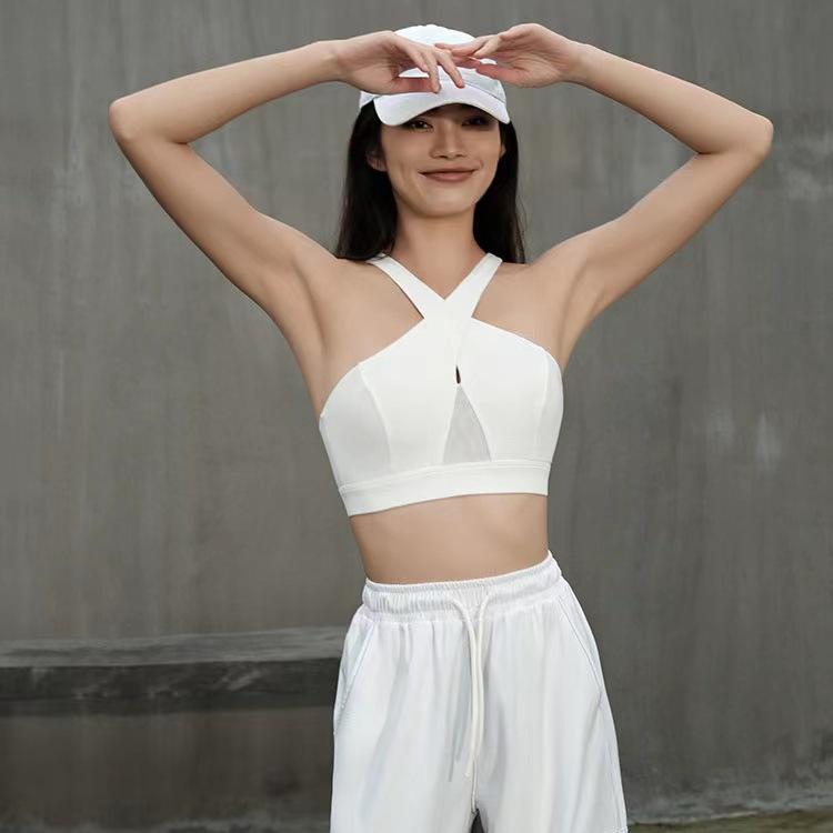 ヨガウェア レディース ヨガ トップス ウェア メッシュ 吸湿速乾 スポーツブラ スポブラ パッド付き インナー 運動用 フィットネス トレーニング ジム 春夏