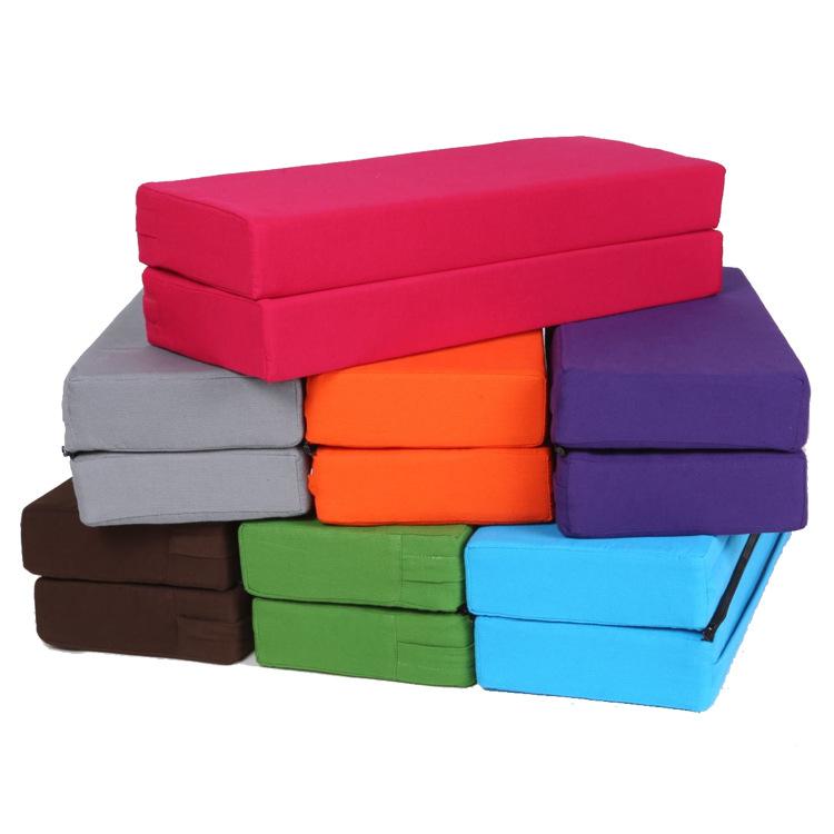 ヨガ ストレッチマット 折りたたみ クッション 補助具 枕 体操 運動 トレーニング 器具 厚手 麻 高反発