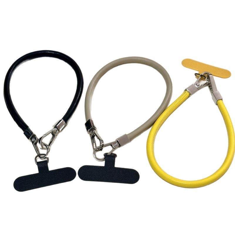 スマホストラップ レディース メンズ PUレザー 携帯ストラップ 落下防止 ハンドストラップ スマートフォン カップホルダー 水筒ホルダー キーホルダー ブラック ホワイト ベージュ ブラウン グレー ピンク パープル グリーン イエロー レッド(2)