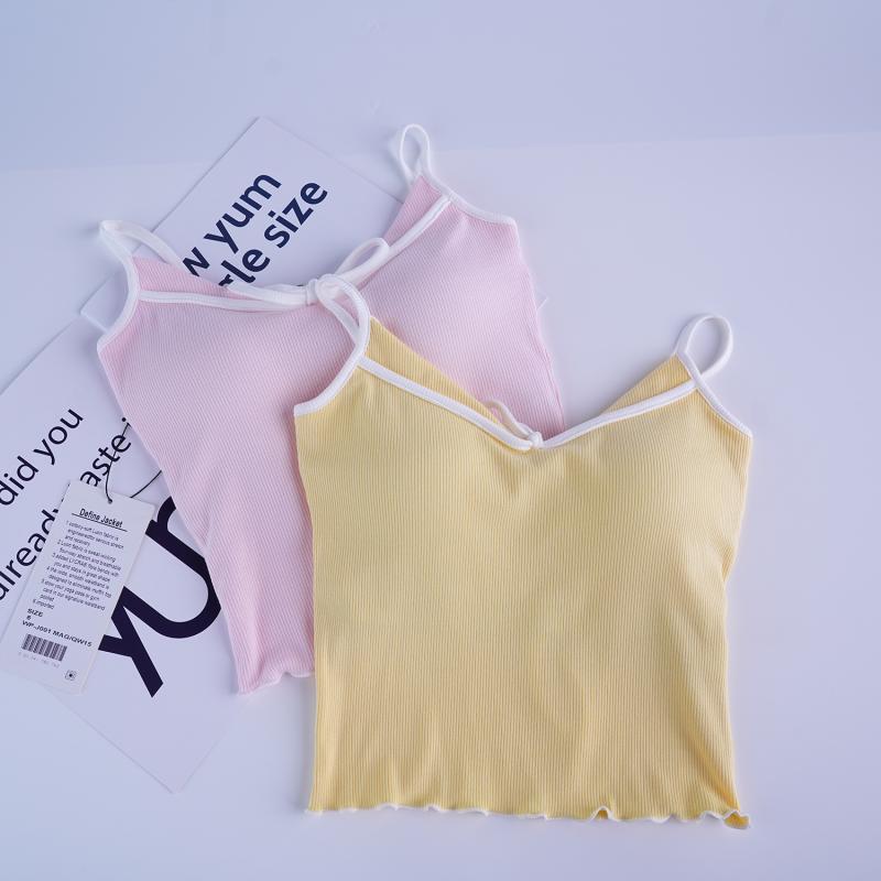 タンクトップ レディース ヨガウェア ブラパッド付き トップス 綿 接触冷感 吸湿速乾 無地 白 コーヒー..