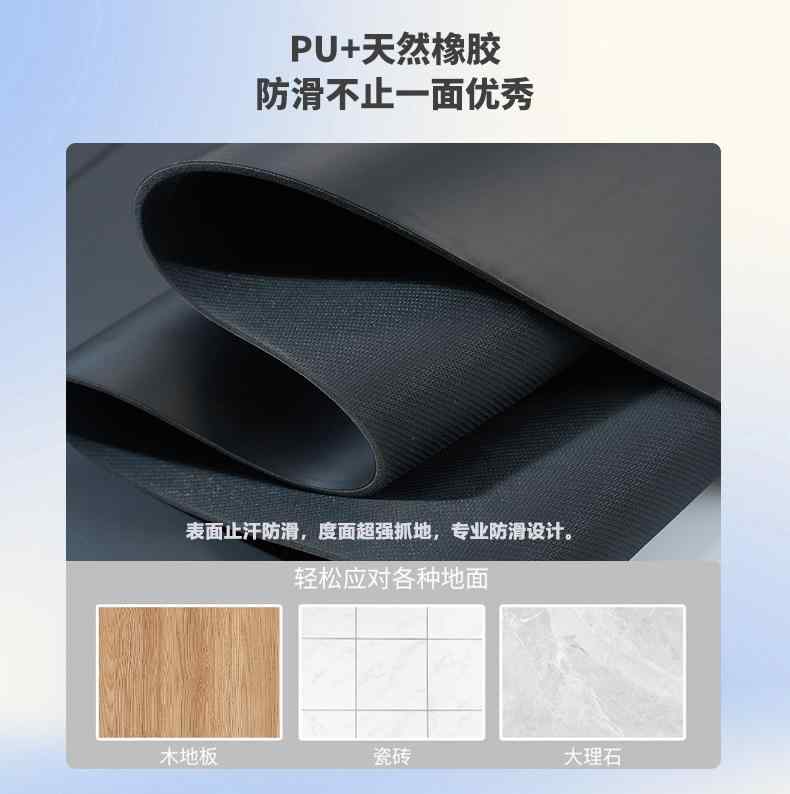 ヨガマット レディース メンズ ゴム PU 滑り止め 静音 183cm 68cm エクササイズ トレーニング 軽量 ク..