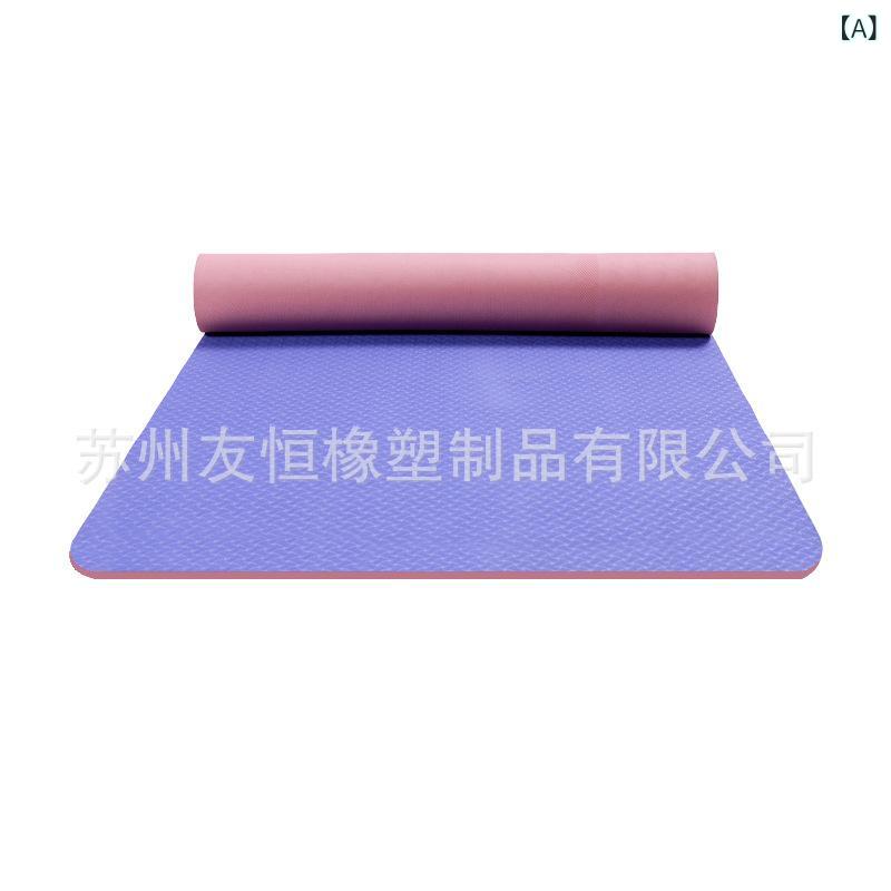 ヨガマット レディース 衝撃吸収 防滑 静音 ダンスマット ホームジム トレーニング エクササイズ 運動 ..